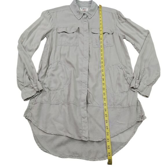 Anthropologie Holding Horses Sun Washed Tunic Womens XS Green Roll Tab Sleeve - Picture 9 of 13